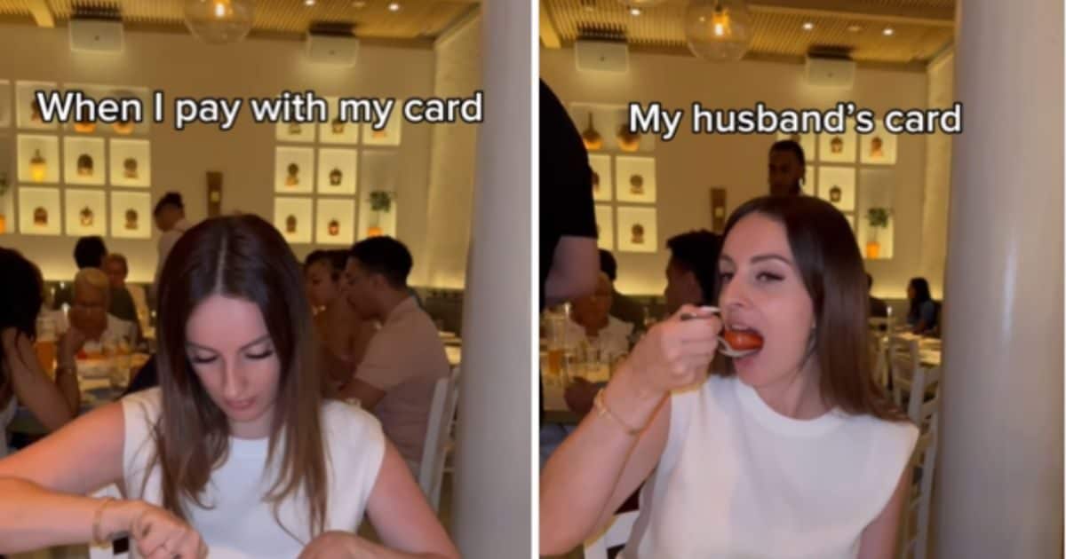 Dieting on her card, but as soon as she gets her husband’s money she becomes a glutton and stuffs food like this!