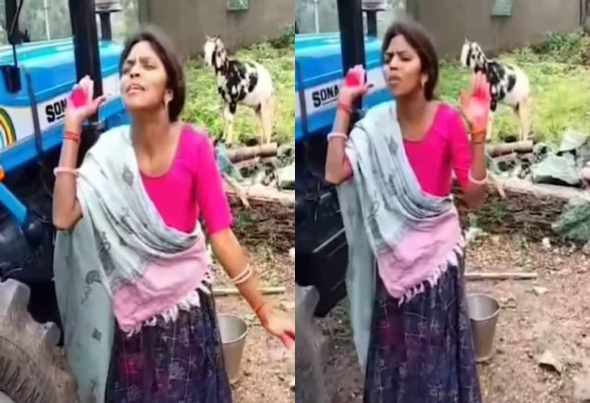 Video: Woman took tractor on loan, did not pay instalment, is cursing bank officials, watch full video – video Rajasthan Banswara woman took tractor on loan, did not pay instalment, shocking video viral