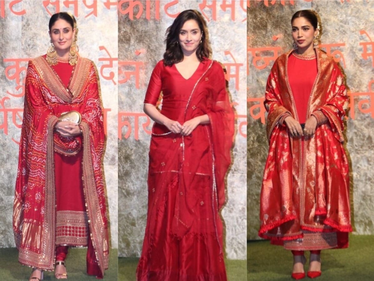 Untitled Story Kareena Kapoor, Bhumi Pednekar or Shraddha, see whose look is the best in red suit, fashion