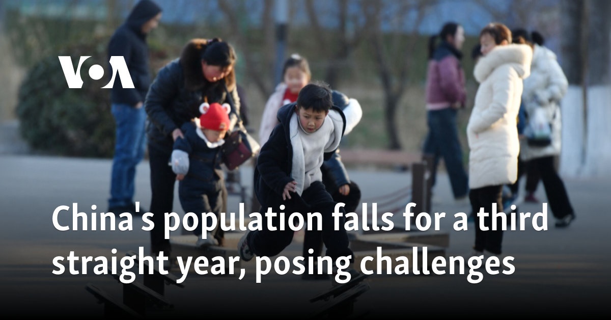 China’s population declines for the third consecutive year, challenges arise