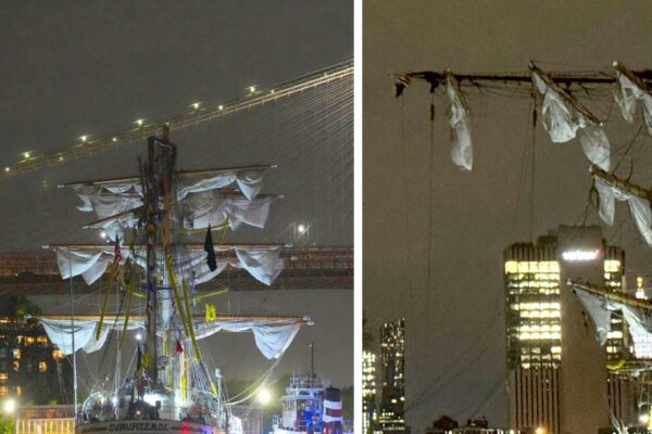 Brooklyn Bridge Ship Accident: New York Brooklyn Bridge Crush Mexican Naval Ship hit 19 injured