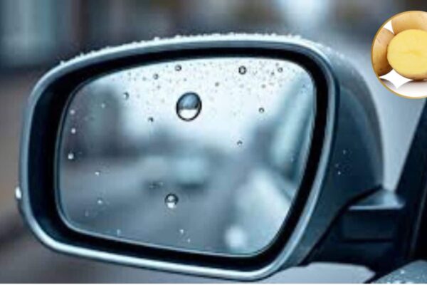 Car drive was easy to drive in rain! Just cut an potato and see amazing – potato hack for clear car mirror in rain cheap trick works best