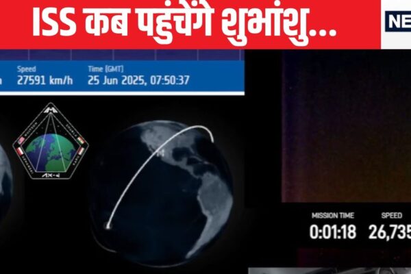 AXIOM -4 Mission Launch: How much is the distance from the earth to the space station, at which speed Dragon capsules took off the Dragon Capsule – Axiom 4 Mission Launch Shubhanchu Shukla Shukla Earth Interterational Space Station ISS DISTANCE CAPS TIMELINEE
